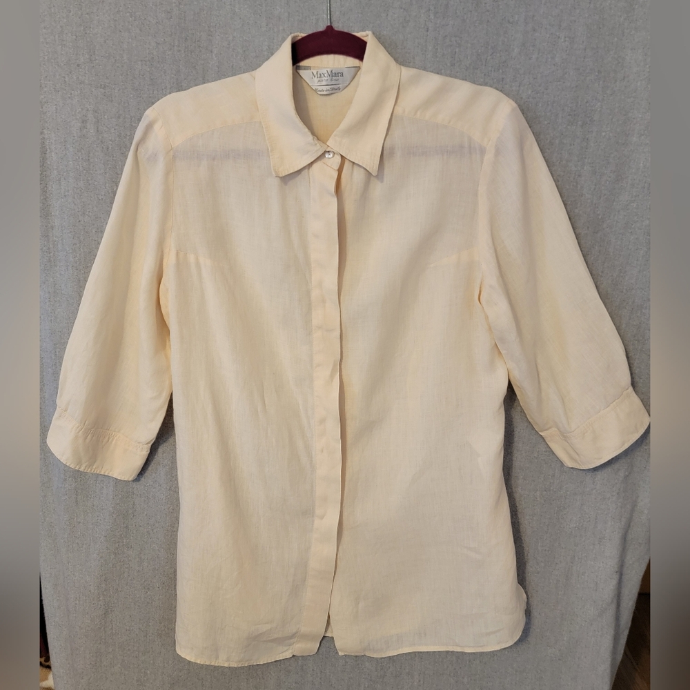 Maxmara Cream Button Down Blouse - image 1